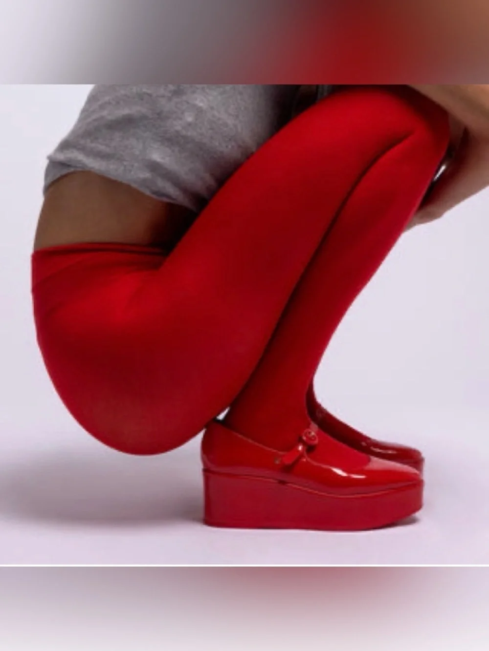 NEW Larroude Blair Vibrant Red Platform Shoes Mary Jane 8.5 - Picture 4 of 9